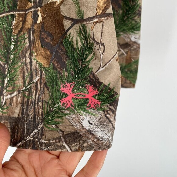 Under Armour Cold Gear Realtree Camo Scrunch Neck Long Sleeve Pullover Top M - Picture 5 of 10